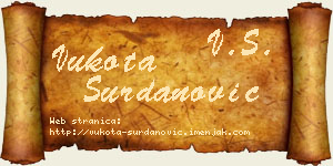 Vukota Surdanović vizit kartica